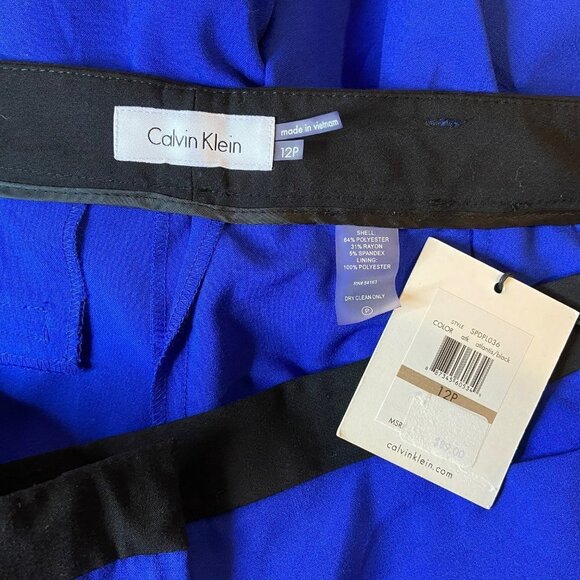 Calvin Klein Women's Atlantis Blue / Black Pants - Size 12P - NWT - Picture 5 of 5